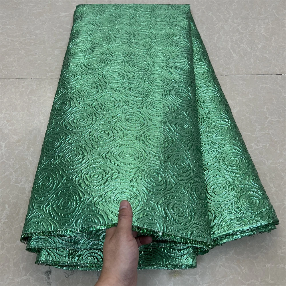 New Arrival African Brocade Lace Fabric Jacquard Organza Fabric High Quality Damask Jacquard for Wedding Evening Dresses 5yards