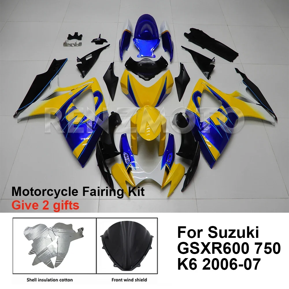 

Motorcycle Fairing Set Body Kit Plastic For Suzuki GSX-R600 R750 2006-2007 K6 Accessories Injection Bodywork S0606-127a