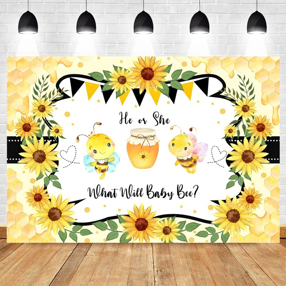 Gender Reveal Nails Haoyiyi 7x5ft Sweet Bee Theme Princess Girl Happy Birthday Party Backdrop Photography Cartoon Hexagon Beehive Honeycomb Bumble Bee Spring Background Gender Reveal Baby Shower Photo Booth Prop Bee Hive