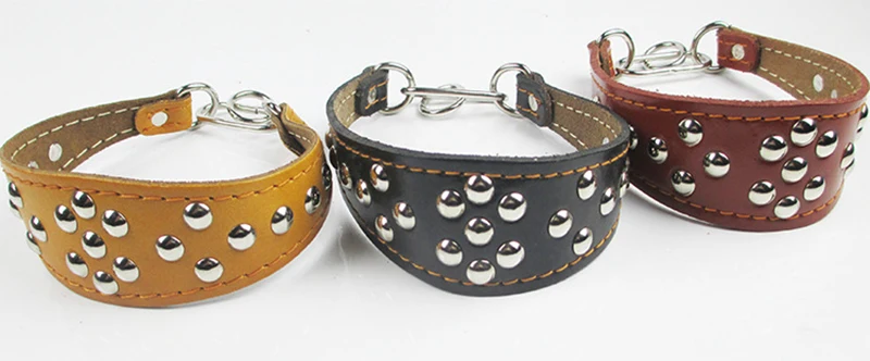 Hot Popular Greyhound Collar Dog Training Collars Necklace with Studded Cow Leather Collar for Small Dogs Puppy Dog Accessories Dog Collars hot