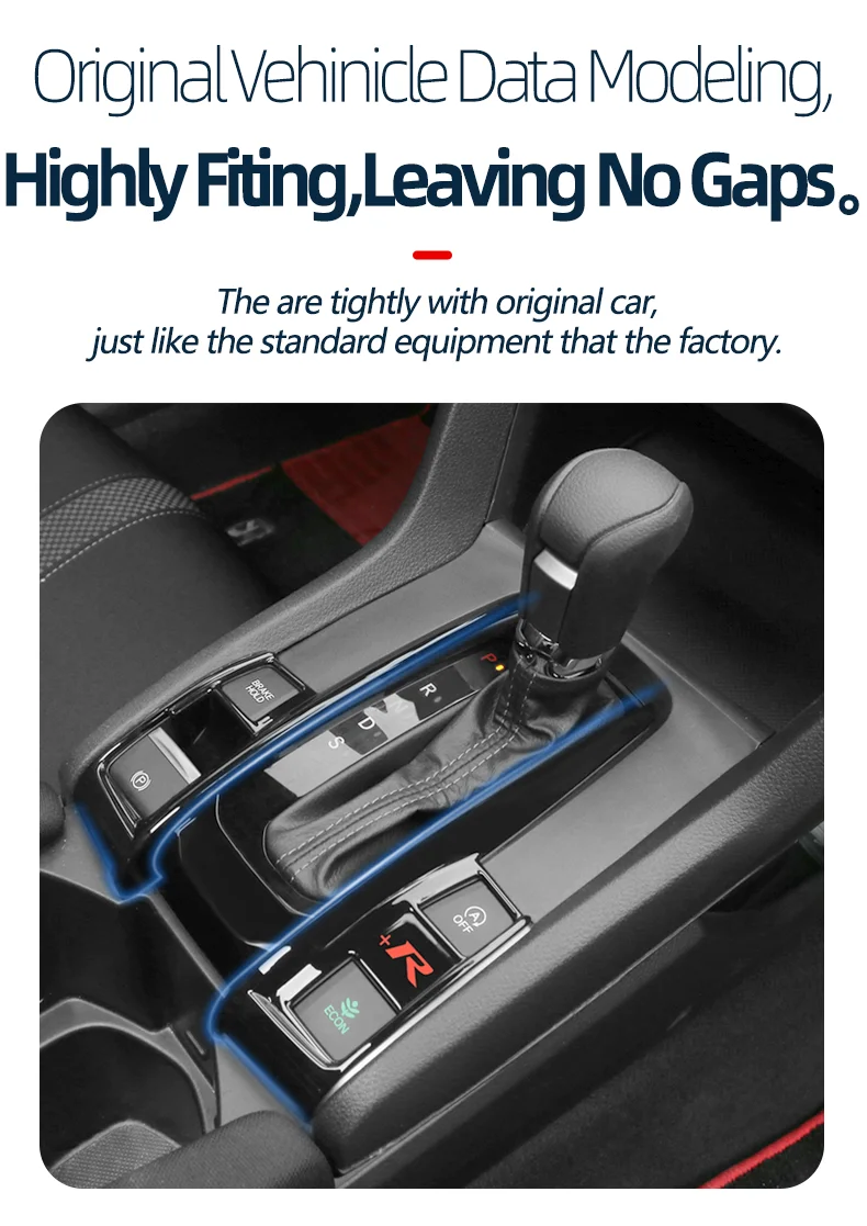 Für ﻿ HONDA 2016 2017 2018 2019 2020 2021 10. CIVIC SEDAN HATCHBACK AT Getriebe-dekorativer Aufkleber Innenzubehör – Detail 3