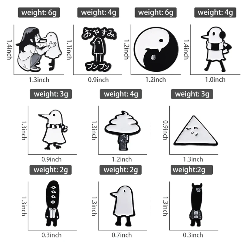 Japan Anime Goodnight Punpun Emaille Pins Cartoon Oyasumi Wolke Vogel Tier Großhandel Abzeichen Metall Brosche Schmuck Geschenk für Freunde – Detail 1