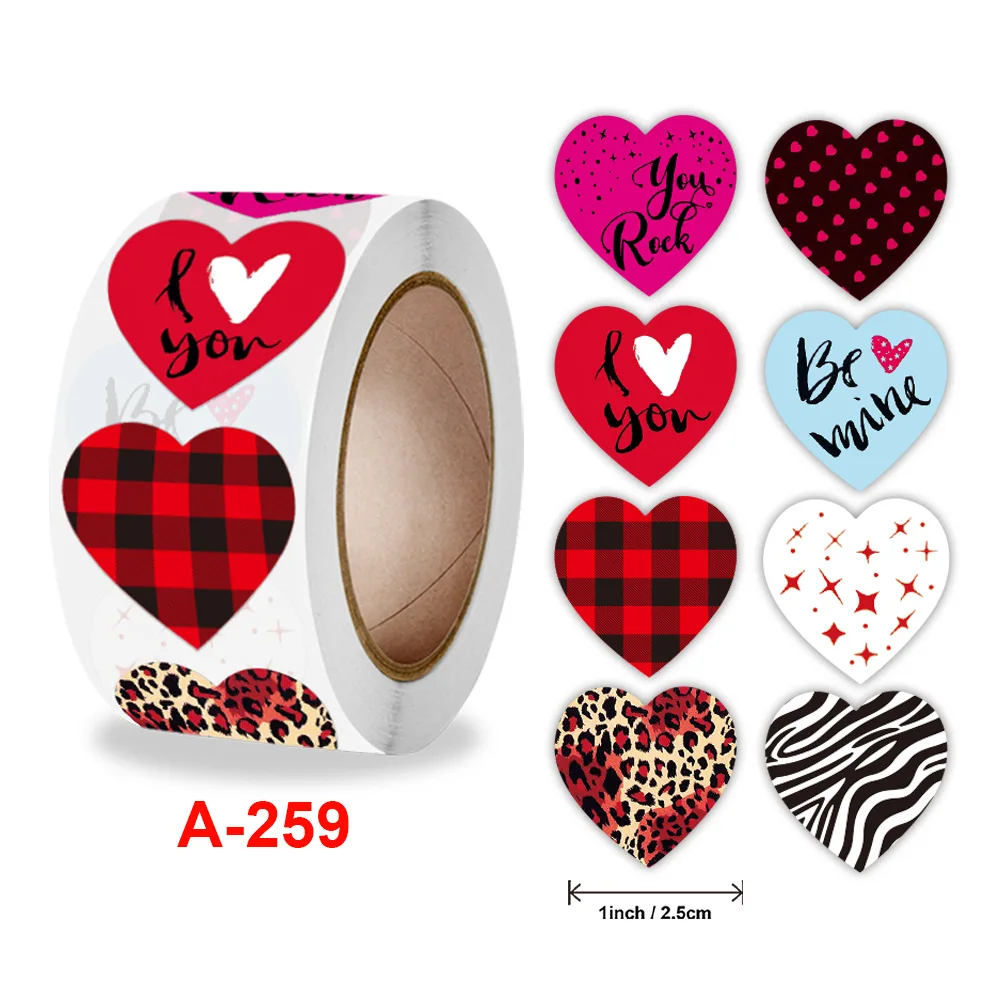 100-500 Multicolor Heart Stickers Seal Labels Labels Stickers Scrapbooking  for Package and Wedding Decoration Stationery Sticker