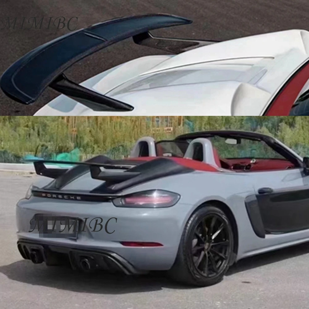 Per Porsche Boxster 981 718 987 Coupe Car Rear Wing Gt Spoiler Boot Coperchio Vera Fibra Di Carbonio Car Rear Trunk Wing Spoiler 2012-2015