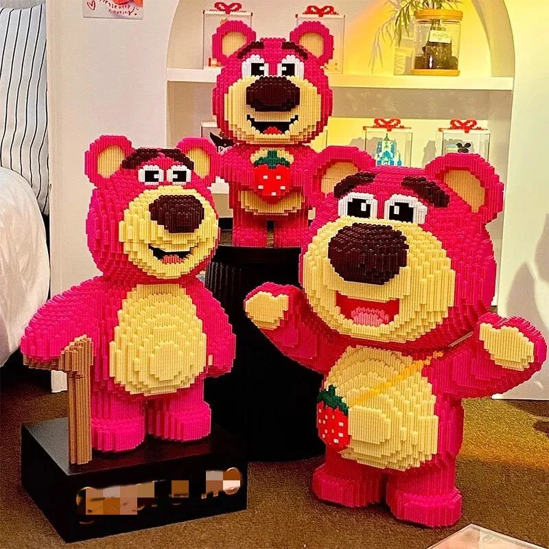 Kawaii Animal Strawberry Bear Block Losto Assembly Building Blocks