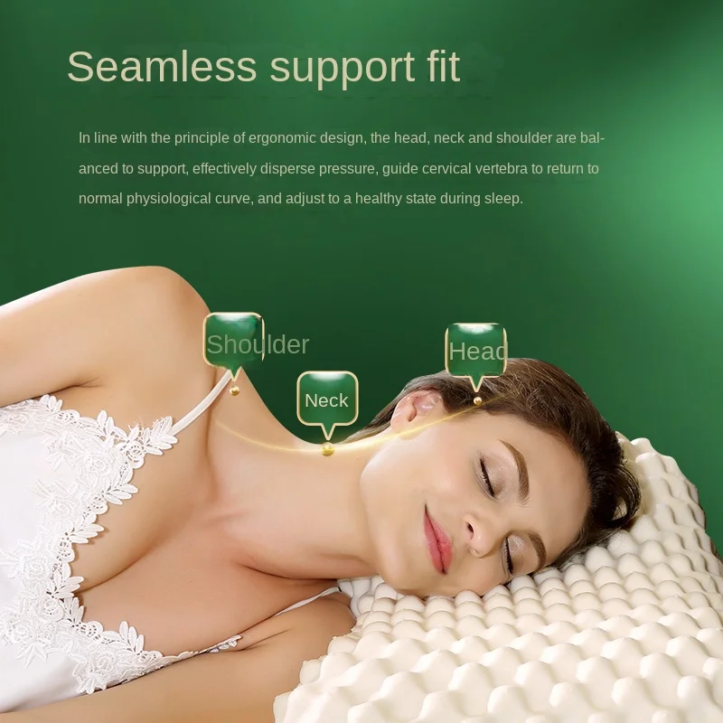 TAIHI Female Latex Pillow Thailand Beauty Massage Cervical Orthopedic Neck Pain Pillows Effectively Prevent Mites For Sleeping 2