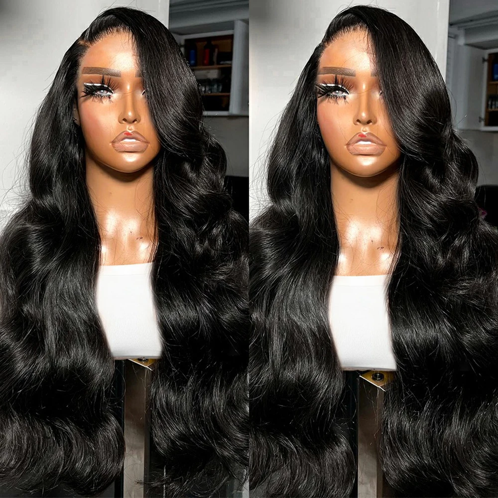 

Body Wave Human Hair Wigs 360 Lace Front Wig 13x6 Transparent Lace Frontal Wig Peruvian Long Wet And Wavy Glueless Wig Promotion