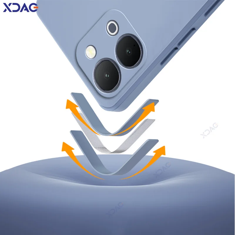 Premium Liquid Silicone Shockproof Phone Case with Internal Flocking and Soft Back Cover Housing
