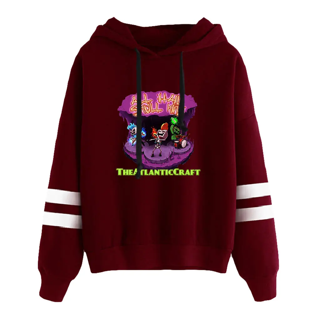 TheAtlanticCraft Hoodie Unisex Pocketless Parallel Bars Sleeve Sweatshirt Men Women Hooded Pullover Casual Style Clothes