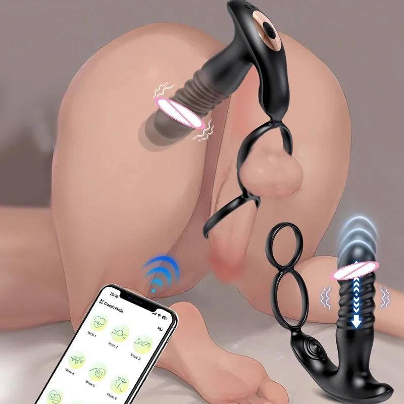 Erotische Spielzeug Anal Vibration Dildo Vibrator Männer Homosexuell Sexmachine Anal Vibrator Prostata-massagegerät Cock Ring Anal Plug Sexy Towys 18 + 1