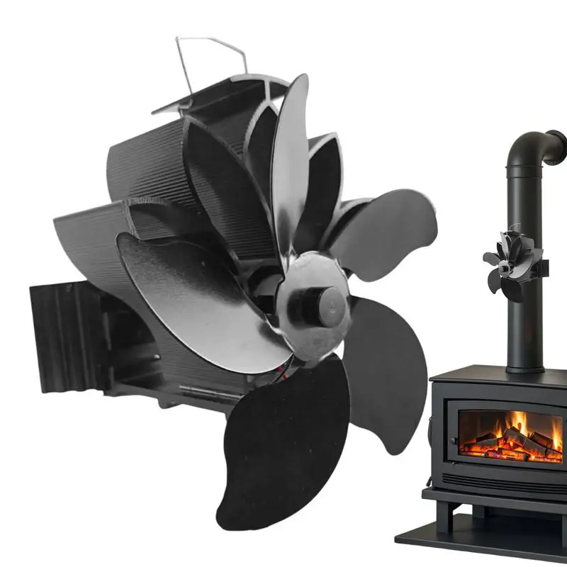 Heat Powered Wood Stove Fan Wood Fireplace Fan Heat Powered 5 Leaves Heater Stove Silent For Home Log Burner Fireplace
