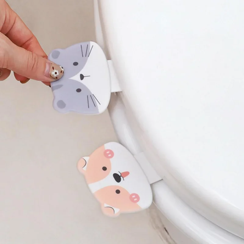 Strong Construction Toilet Lid Handle Easy to Install PP One Hand Operation Cartoon Seat Cover Lifter Household Supplies