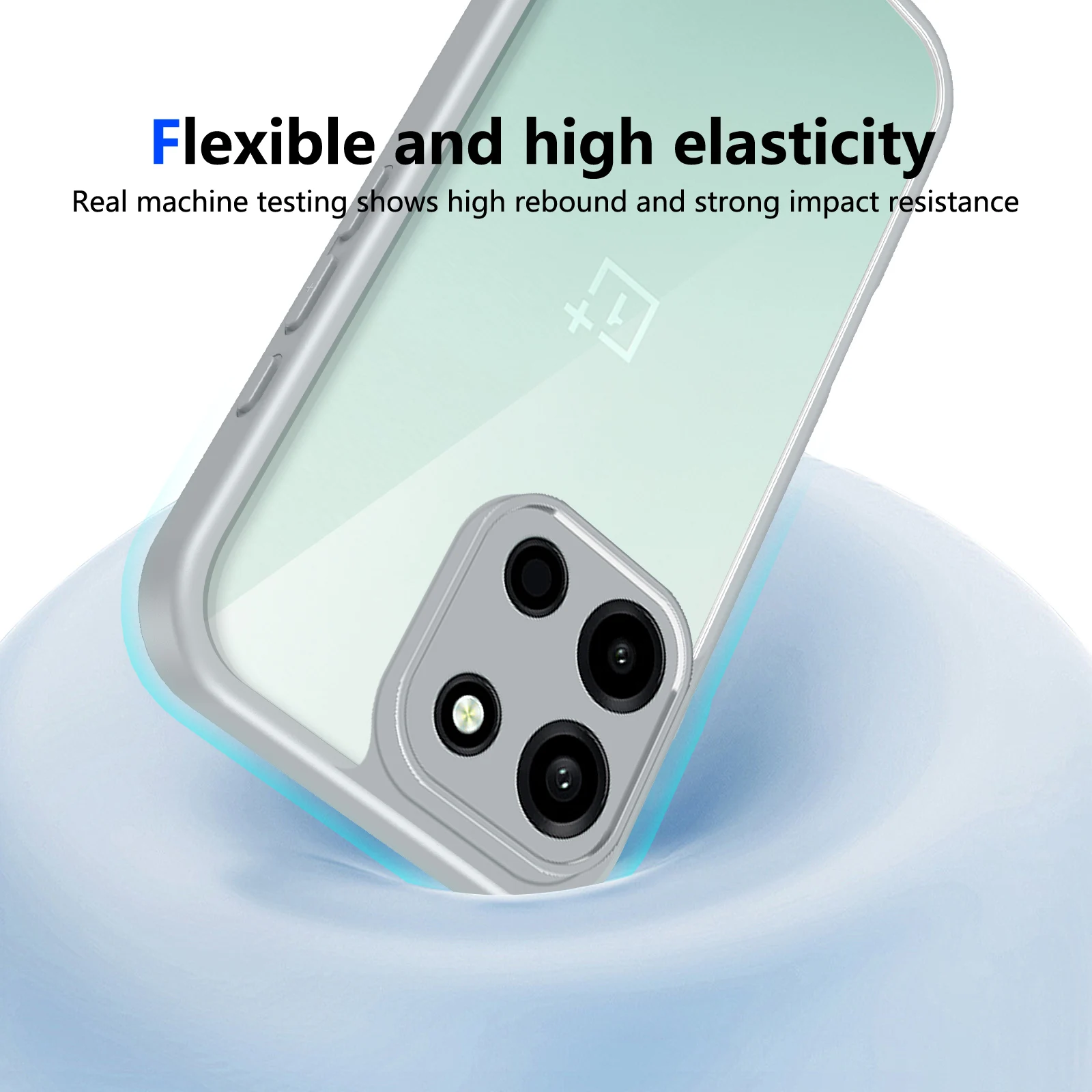 Enhanced Shockproof Silicone Bumper Clear Matte Phone Case with Air Cushion Technology