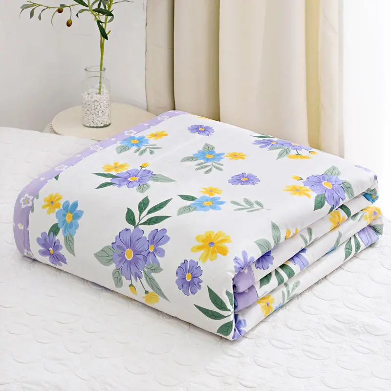 

Cotton Summer Quilt for Girls Boys Air-conditioning Breathable Thin Comforter Fashion Cool Machine Washable Sofa Blanket