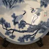 Blue And White Porcelain Pine Crane Porcelain Plate Antique Porcelain Feng Shui Home Decoration Decorative Plate Ornament ZF276 3