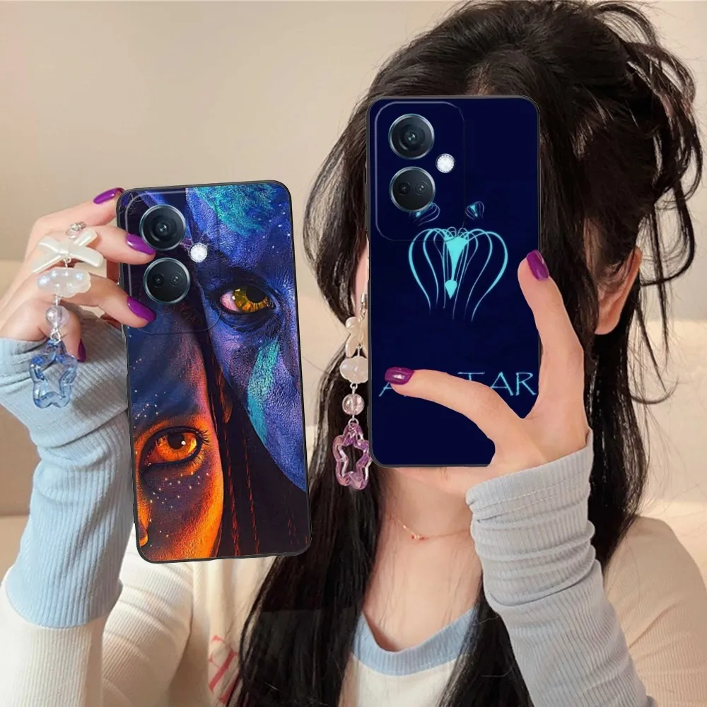 Luxury Avatar Mobile Cell Phone Case For Oppo Find X5 X3 X2 A93 Reno 8 7 Pro A74 A72 A53 Black Soft Phone Cover Funda