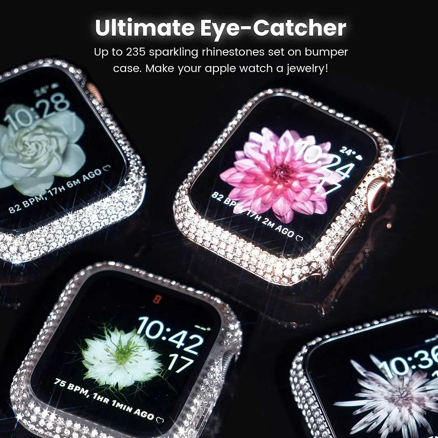 Luxury Diamond Watch Case with Built-in Tempered Glass Cover