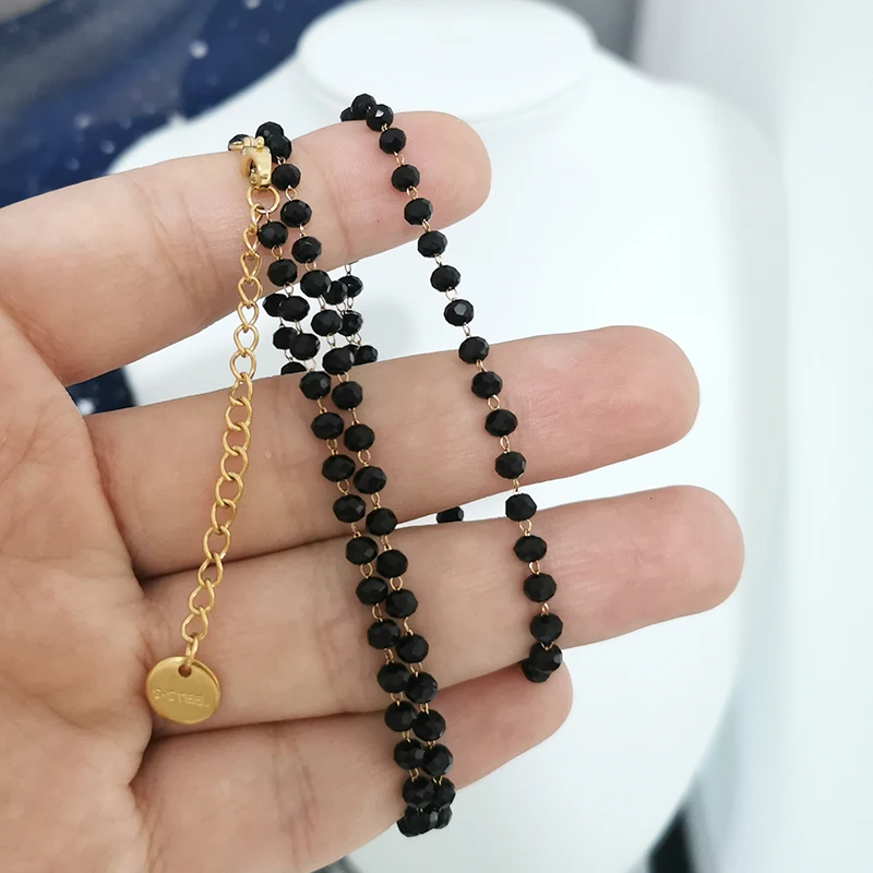 Elegant Virgin Mary Pendant Necklace | Stainless Steel Pearl Beaded Choker in Gold and Rainbow Tones