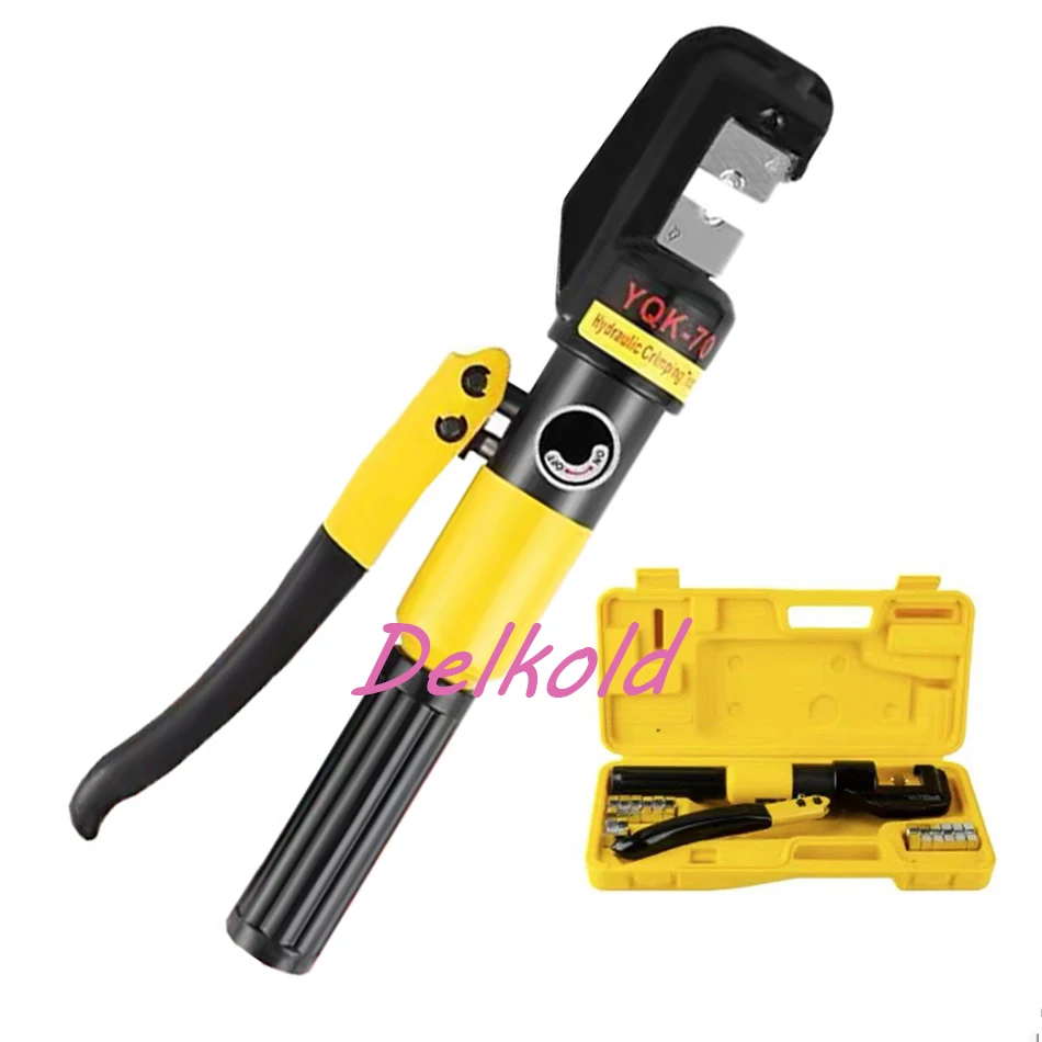 Alicate Hidráulico Manual Yqk70 Fio de Crimpagem Nariz Cobre e Alumínio Alicate de Friso com Pares de Dados Ferramenta Crimper