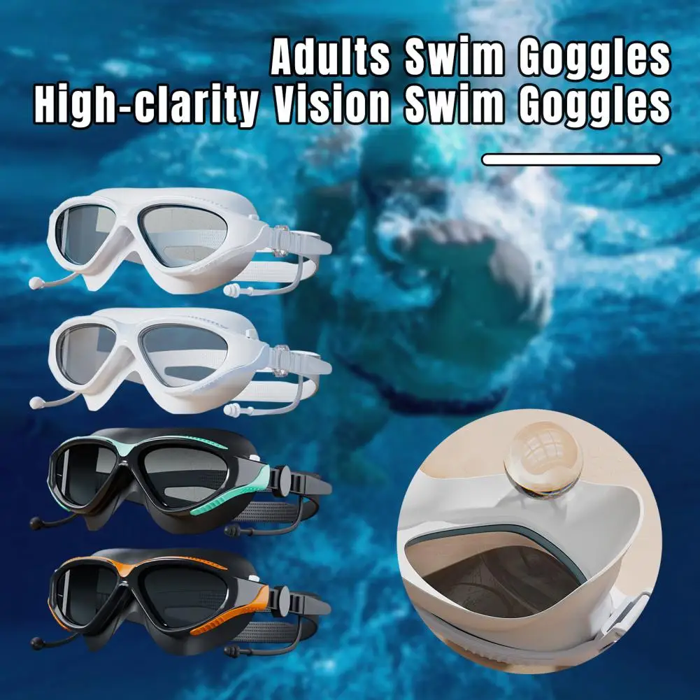 Wide View Swimming Eyewear Anti-fog Uv Protection Swim Goggles for Adults Frame Silicone Goggles for Men Women Leak-proof Diving anti fog wide view wholesale kids swim goggles no leaking advanced swim goggles