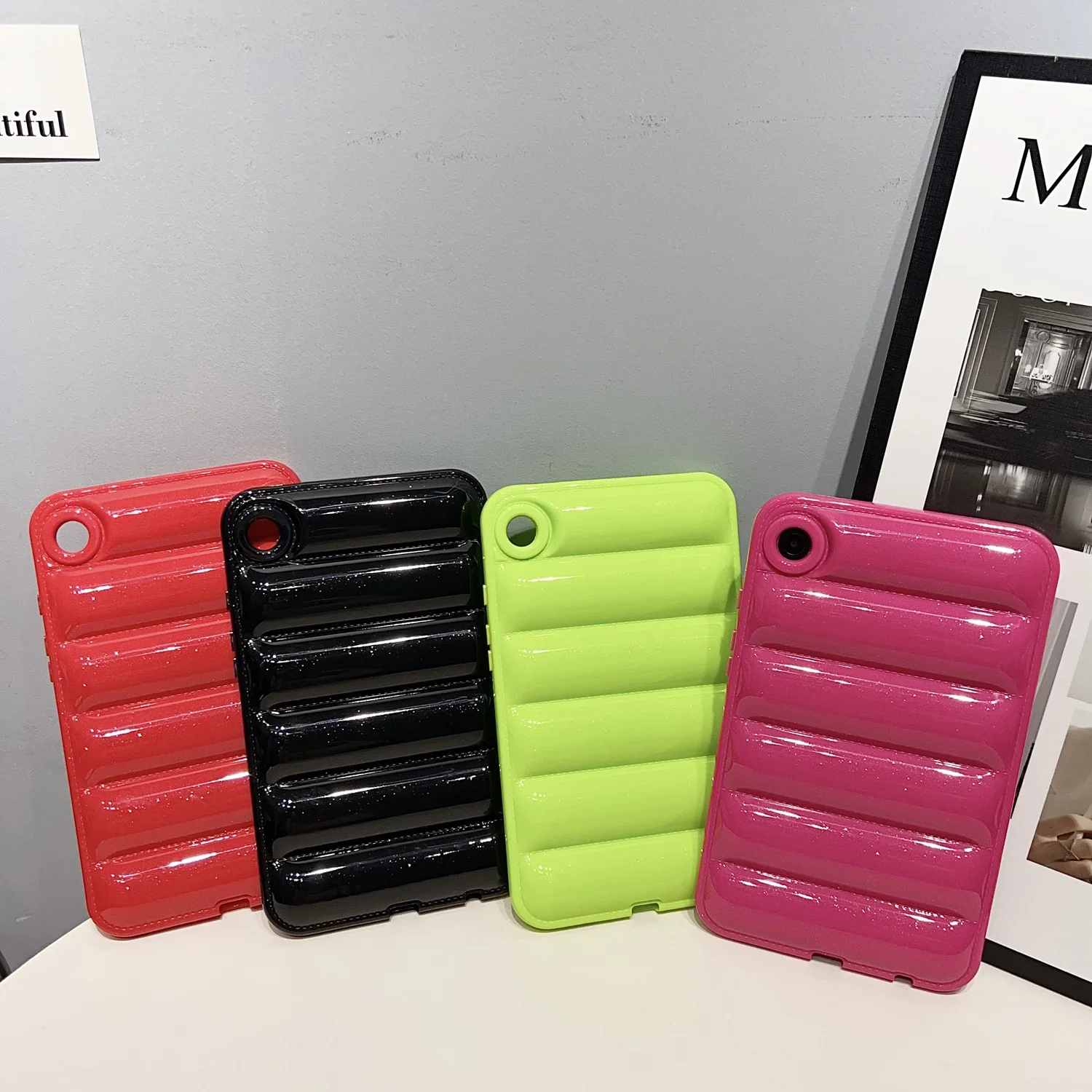 Soft Silicone Candy Color Glittering Tablet Case – Down Jacket  Cover