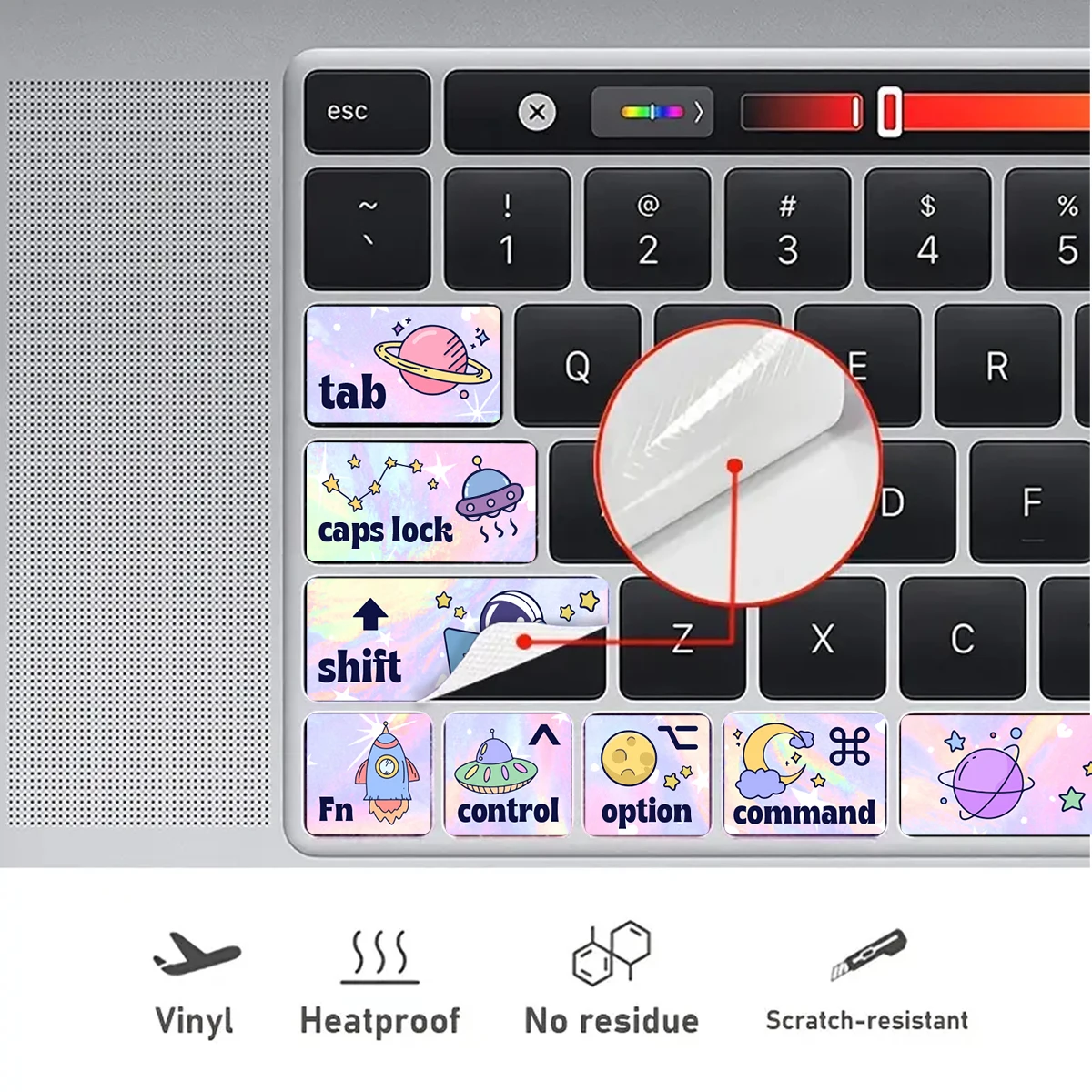 Cute Cartoon Planet Astronaut Adhesive Vinyl Stickers 1PCS For Macbook pro13.3&rsquo; Keyboard