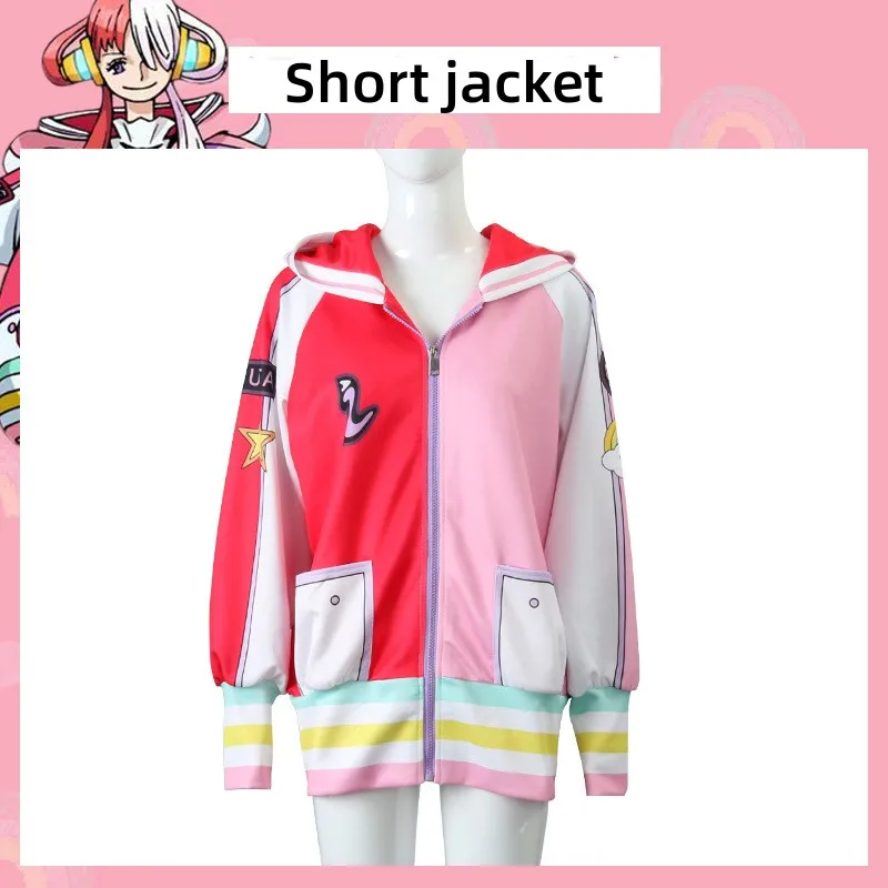 thumbnail image 1 of Disfraz de cosplay de One Piece de Uta, peluca roja de Uta, accesorios para auriculares, abrigo y blusas de The Singer Of The World, disfraces de fiesta de Halloween, 1 of 5