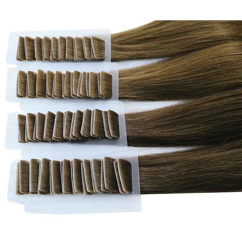 Invisible Natural Straight Injection Tape In Hair Extension PU Skin Weft Brazilian Virgin Real Human Hair 14