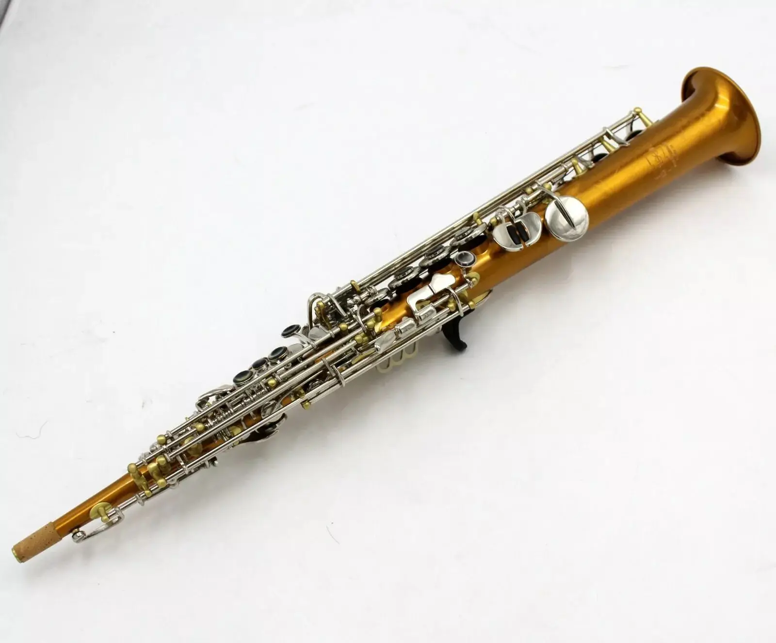 Eastern music pro dark gold lacquer copper straight saxophone soprano nickel key