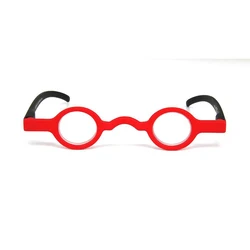 Trendy Retro Fashion Round Frame Reading Glasses - +300 (A - red)