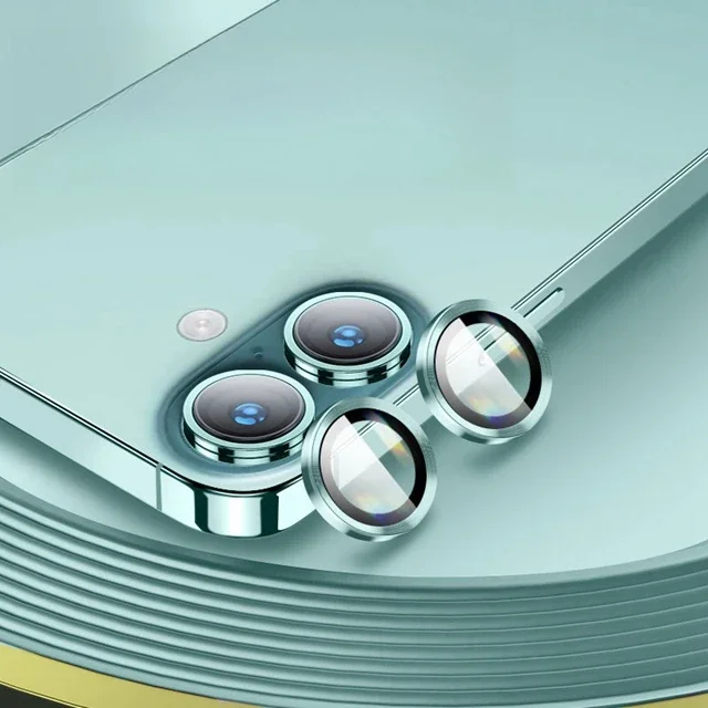 Premium Aluminum Camera Lens Protector with Tempered Glass Cover