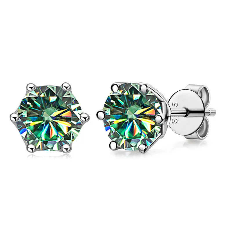 Tancise Real 1 CT D Color Moissanite Stud örhängen för kvinnor Toppkvalitet Sterling Silver Glittrande bröllopssmycken_voghion.com