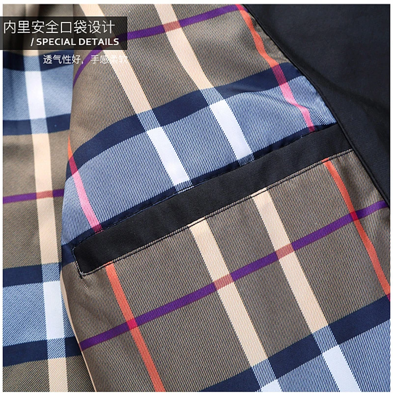 Classic Long Trench Coat Men Windbreaker 10 Colors 8XL Solid Business Casual Coats Men Clothing Plus Size Outerwear A2F8906 trench coat