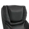 Executive Office Chair Wood Accents High Back Ergonomic Lumbar Support Adjustable Bonded Leather 4