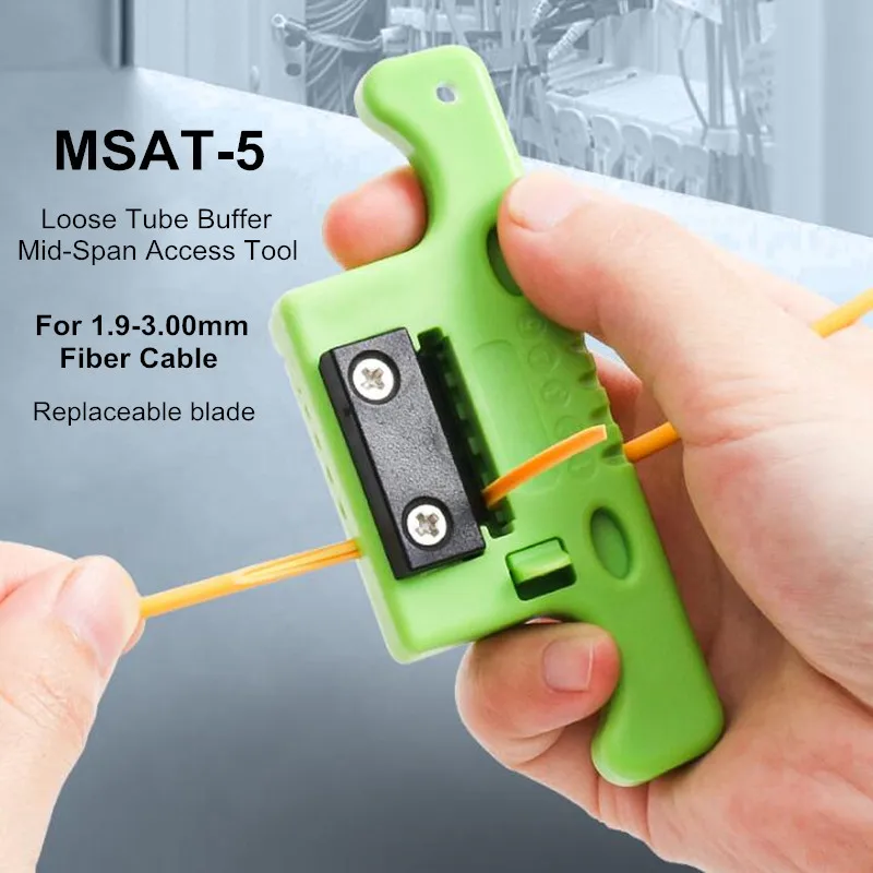 1 PCS MSAT-5 Fiber Cable Ribbon Stripper MSAT 5 Loose Tube Buffer Mid-Span Access Tool 1.9mm to 3.0mm Replaceable Blade ftth fiber optic stripping 1 9 3mm optical fiber longitudinal cable stripper msat5 access tool msat 5 loose buffer tube stripper