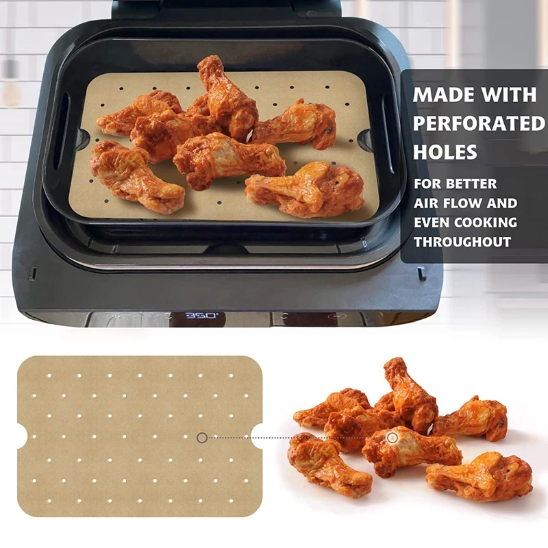 200 Pcs Air Fryer Parchment Paper Liners For Ninja Foodi XL Smart FG551 6-In-1 Indoor Grill For Ninja Foodi Accessories