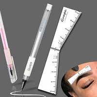 Eyebrow Position Mark Tools Microblading Brow Shape Mapping Kit with White Marker Pen and Brows Outline Design Ruler 1
