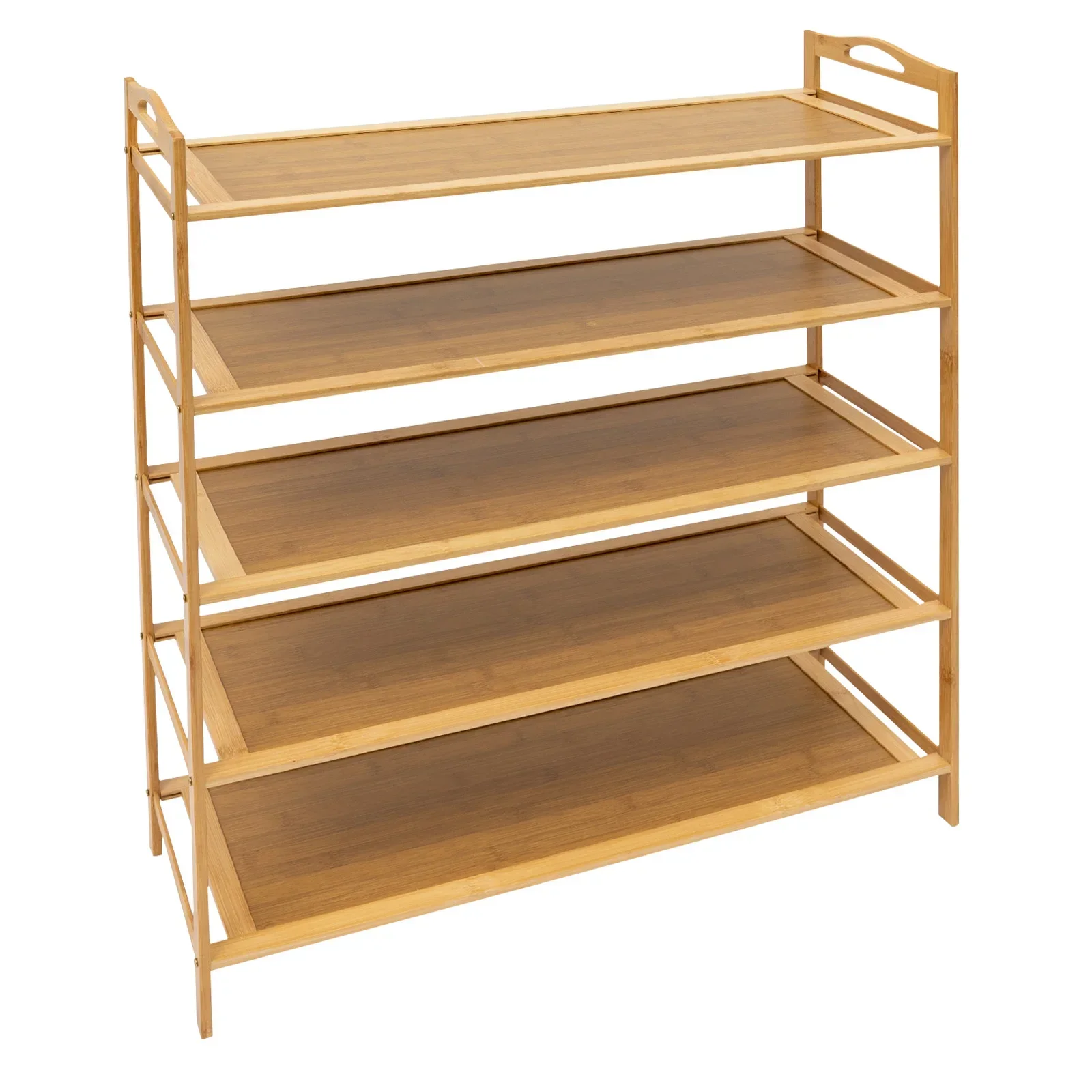 5-tier Bamboo Shoe Rack Multi-tier Shoe Storage Rack Free Standing Shoes Shelf Organizer 5
