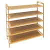 5-tier Bamboo Shoe Rack Multi-tier Shoe Storage Rack Free Standing Shoes Shelf Organizer 5