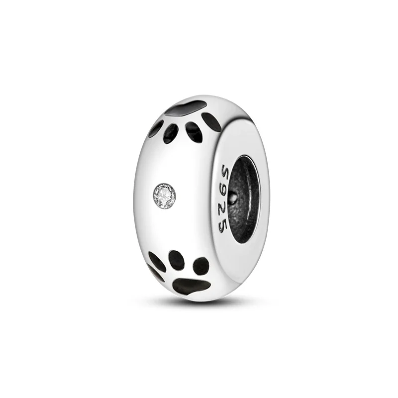 Charm-Abstandsperlen aus 925er-Sterlingsilber, rund, farbig, Zirkon, geeignet für Pan-Original-Armband, exquisiter DIY-Party-Schmuck – Detail 16