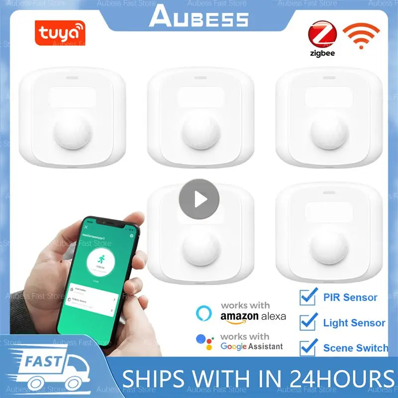 

Tuya Wifi Zigbee Mini Human Motion Movement Body PIR Sensor With Light Sensor Scene Switch Function Smart Life Home Security