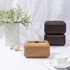 Tissue Box Napkin Storage Holder Wooden Cover ABS Toilet Paper Case Container Simple Stylish Home Car Desktop Organizer Shelves 6