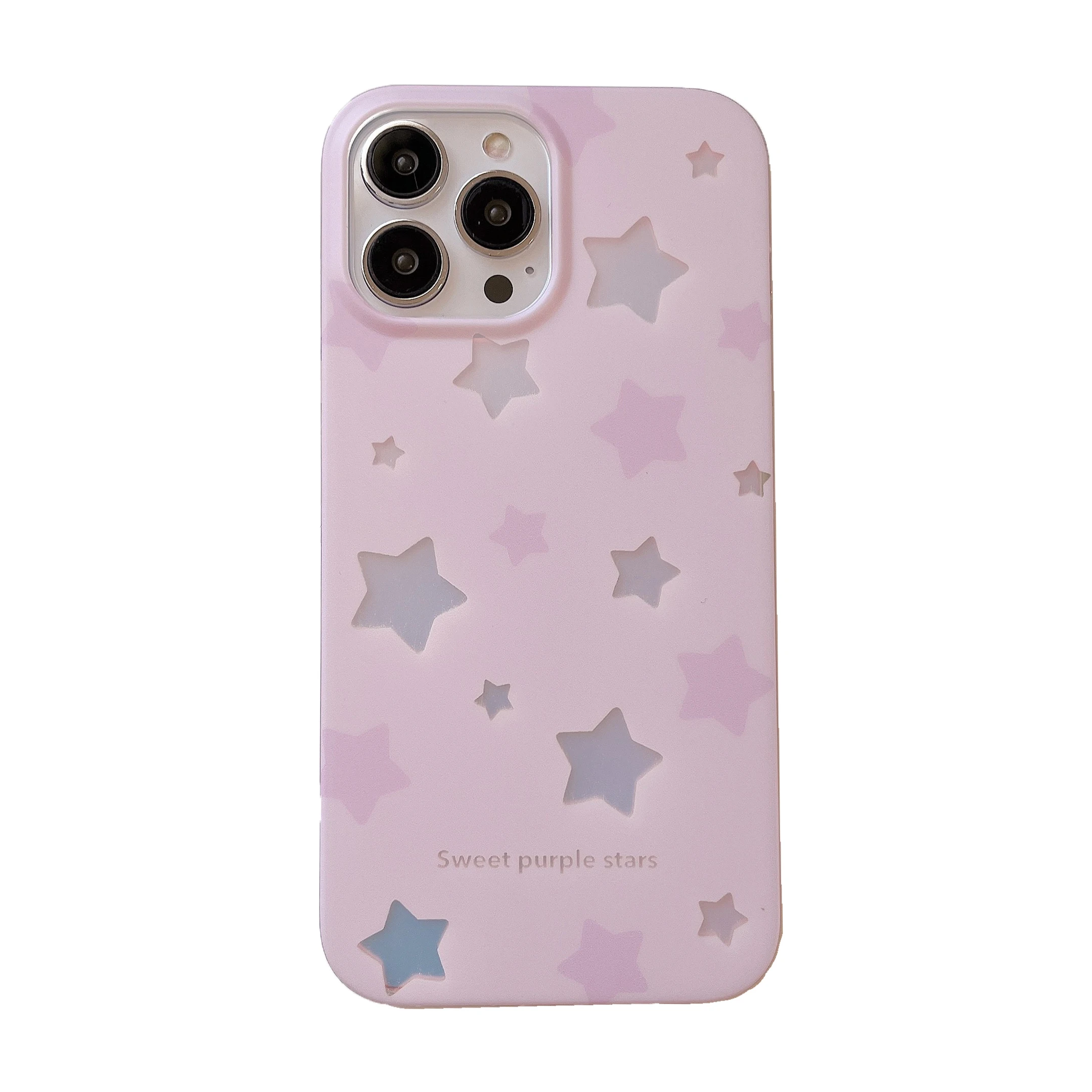 iPhone 14 Plus - PC/TPU Silver Double Layer Case Star Pattern