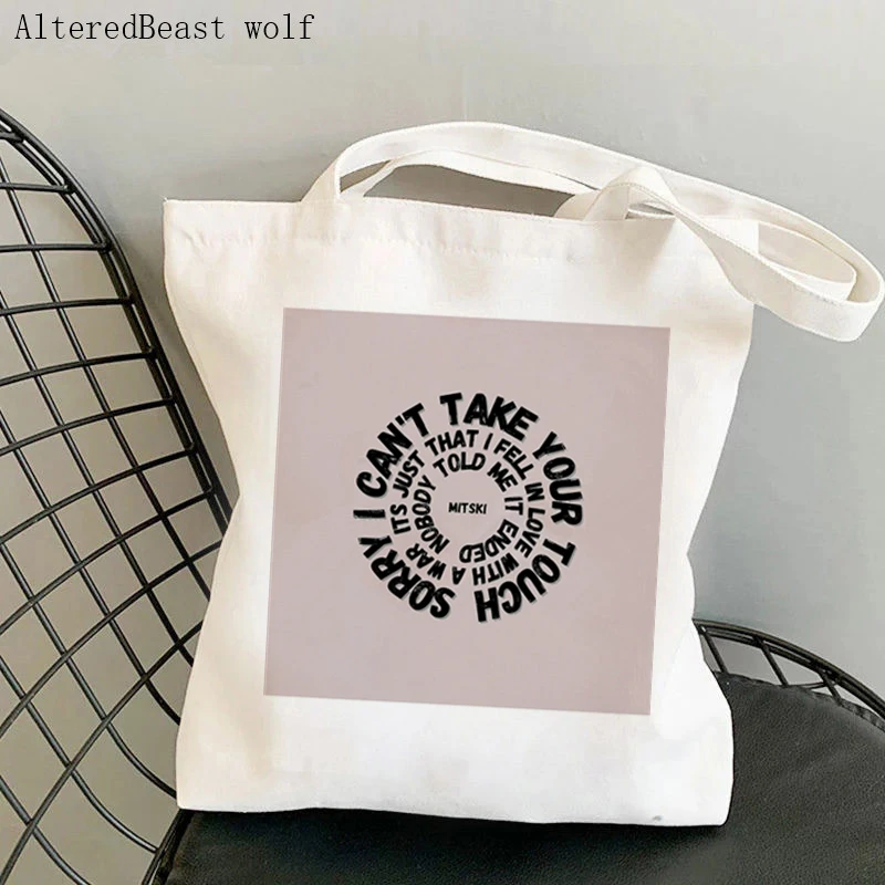 Women Shopper bag Mitski Knife Printed Kawaii Bag Harajuku Shopping Canvas Shopper Bag girl handbag Tote Shoulder Lady Bag