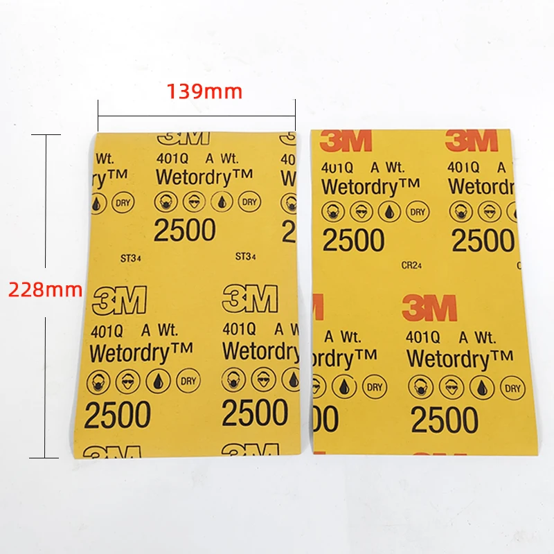 Sanding Discs 3M 401Q Beauty Sandpaper 2500 Grit Car Paint Scratch Polishing 139/228mm Water Ground Fine