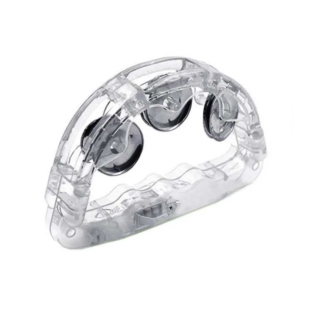 LED Tambourine Clear Light Up Sensory Toy Flashing Tambourine Musical Instrument Shaking Toy For Festivals Birthday Party