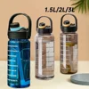 1.5 L/2L/3L Bottled Large Capacity Sports Water Cup Leak-proof With Time Marker And Straw Plastic For Home Outdoor Sports 2
