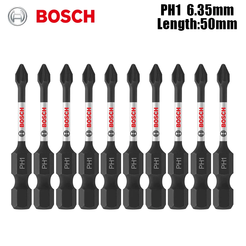 Bosch Original 3 Pieces Screwdriver Bit 50mm PH1 PH2 PH3 Impact High Robust Electric Drill Screwdriver Set for Bosch GO1 GO2