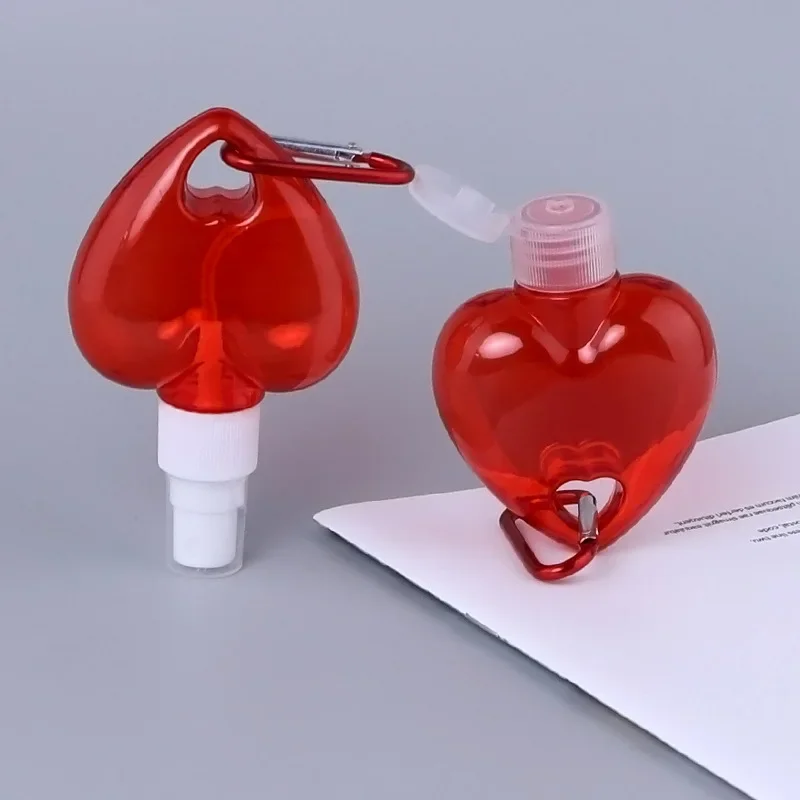 

50ml Empty Spray Bottle Love Hook Refillable Plastic Carabiner Atomizer Perfume Travel Accessories