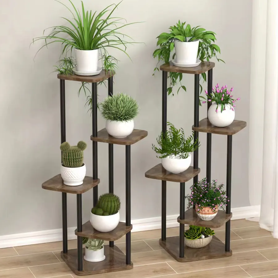 Pflanzenständer Ständer für Blumen Eisen 6/7/8 Schichten Pflanzenregal Pflanzenorganisator Lagerung Pflanzenhalter Ausstellungsstand Gartendekoration